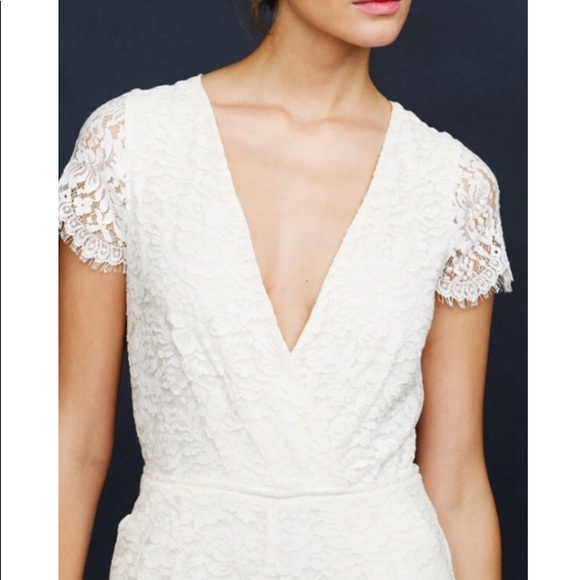 J crew lace ivory jumpsuit bridal 00 - Picture 2 of 8